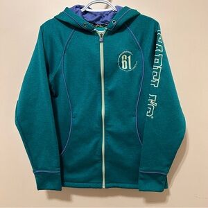 Cabela's womens full zip hoodie small‎ green with purple